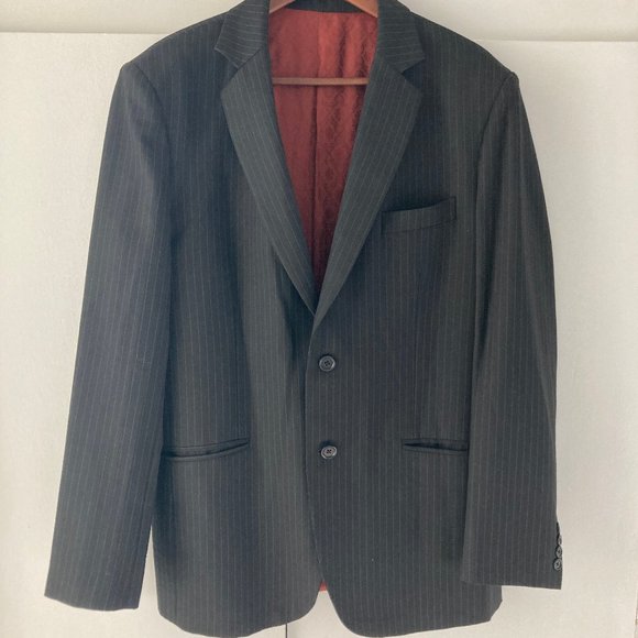 Custom-Tailored Black & White Pinstripe Men's Blazer – Bespoke Suit Jacket - Picture 2 of 13